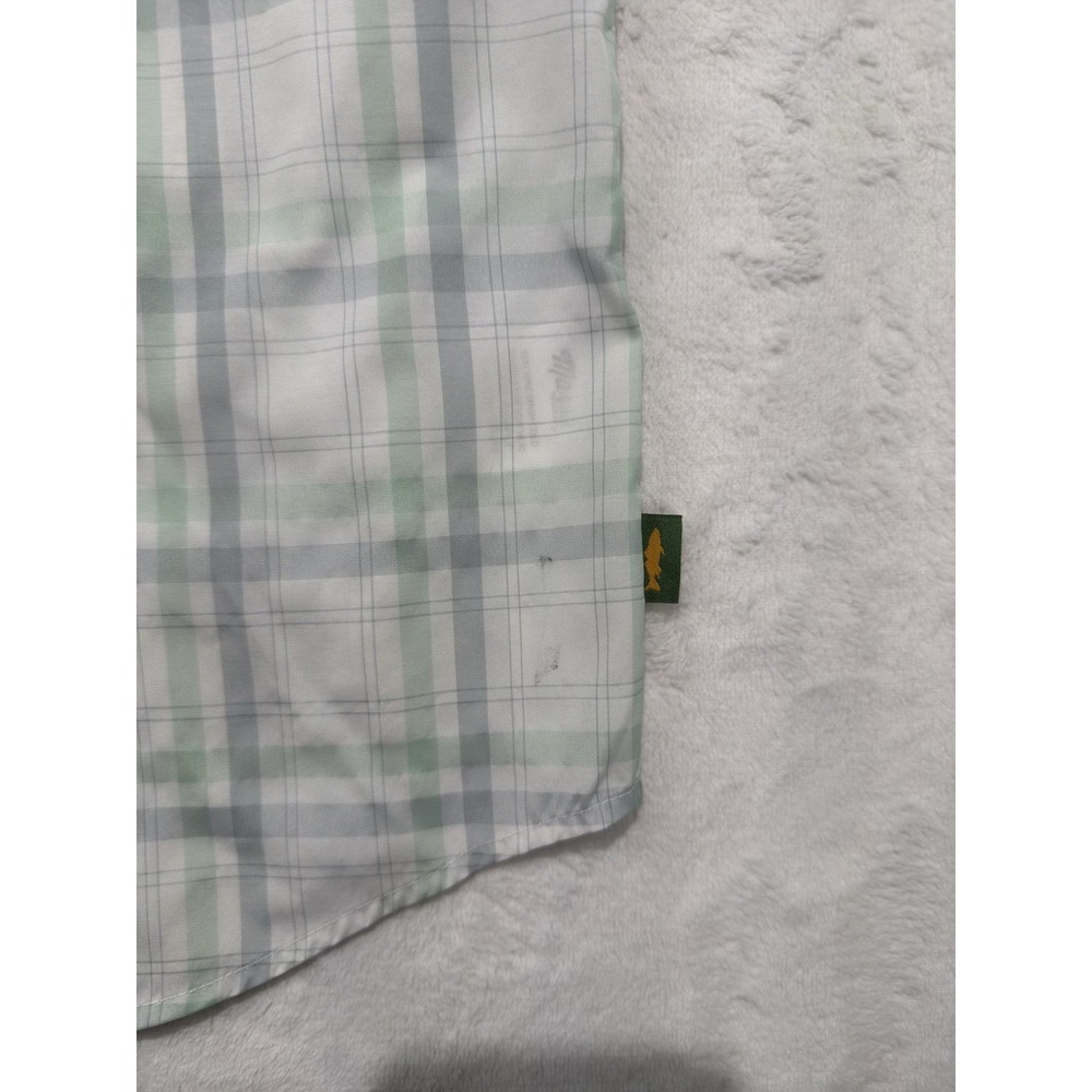 Marsh Shirt Mens Small Green Plaid Short Sleeve Button Front Stretch Fishing - Picture 3 of 7
